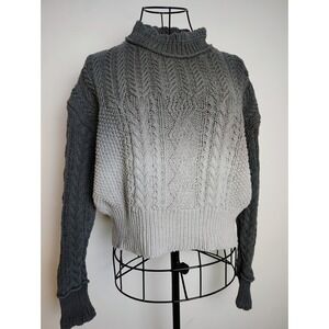 Anthropologie Gray Cable Knit Sweater Size Small